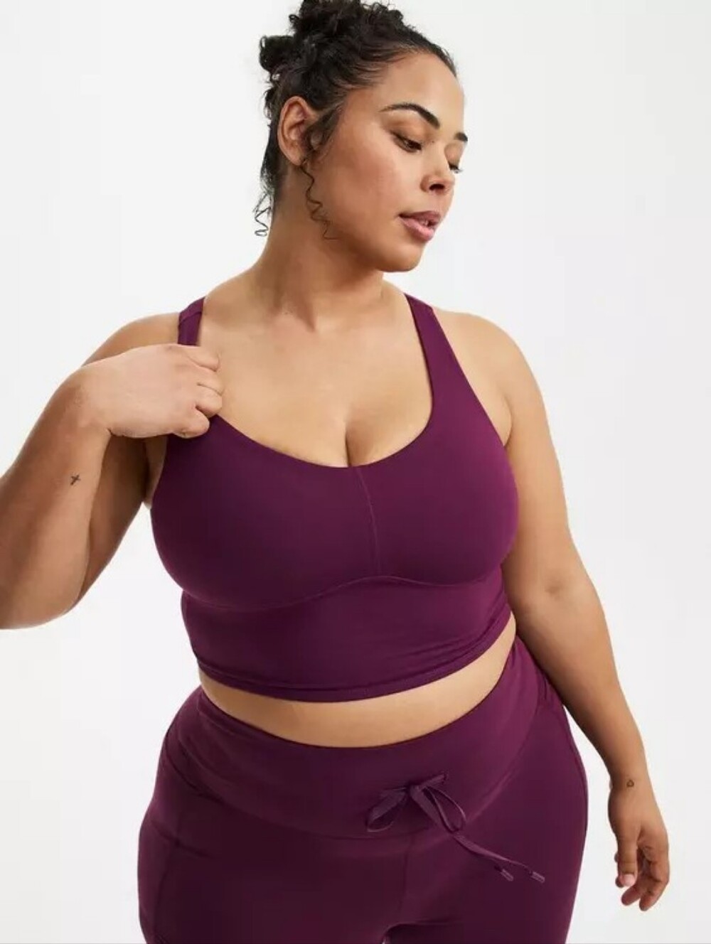 TRU by Torrid Active Longline Sports Bra Crop Top - Plum Purple - Size 1 (1X)